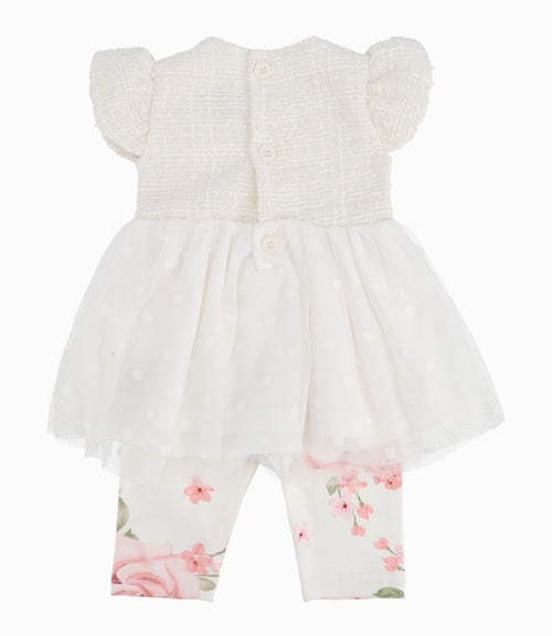 Conjunto Recién Nacida De Vestido Y Calzas