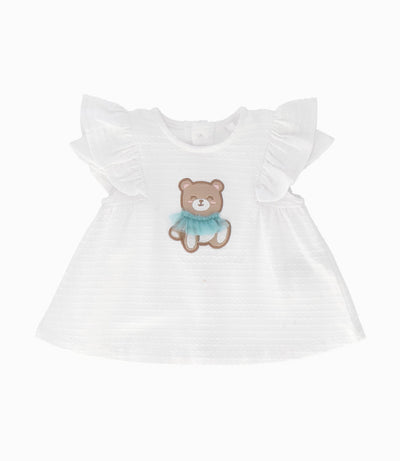 Conjunto recién nacida de polera y pantalón 0 meses / Blanco