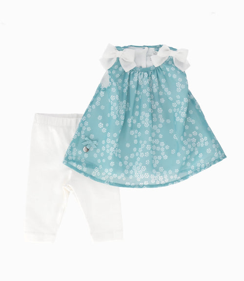 Conjunto recién nacida de top y calzas 0 meses / Menta