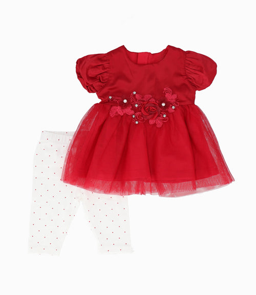 Conjunto Recién nacida con tul 0 meses / Rojo