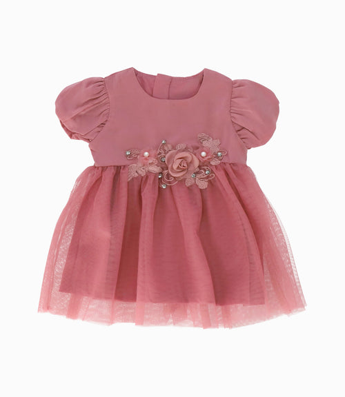 Conjunto Recién nacida con tul 0 meses / Palo Rosa