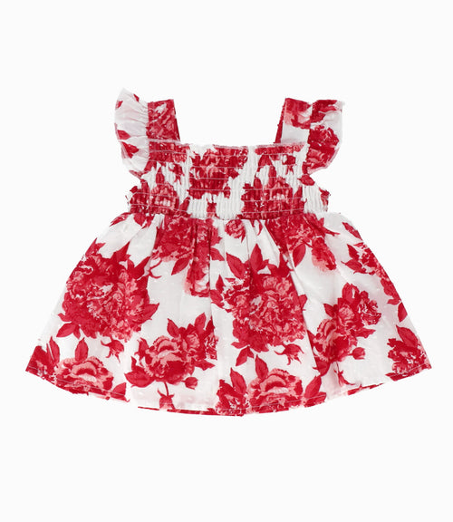 Conjunto Recién nacida con flores 0 meses / Rojo