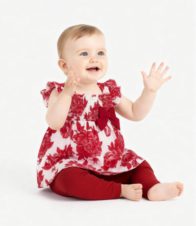 Conjunto Recién nacida con flores