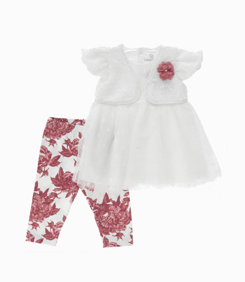 Conjunto Recién nacida con flores 0 meses / Rojo