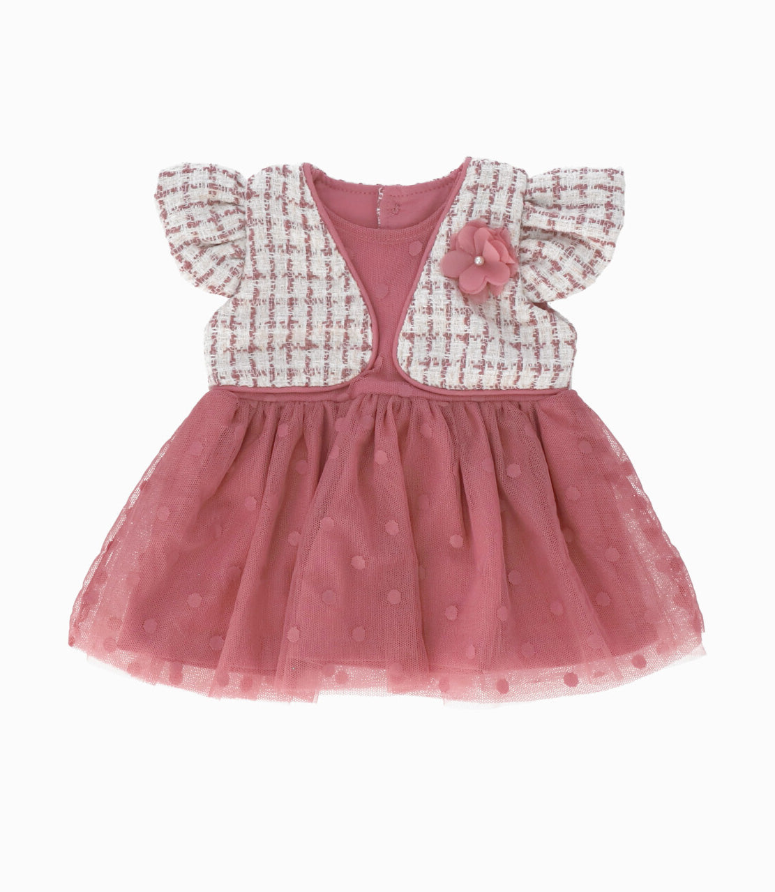 Conjunto Recién nacida con flores 0 meses / Palo Rosa