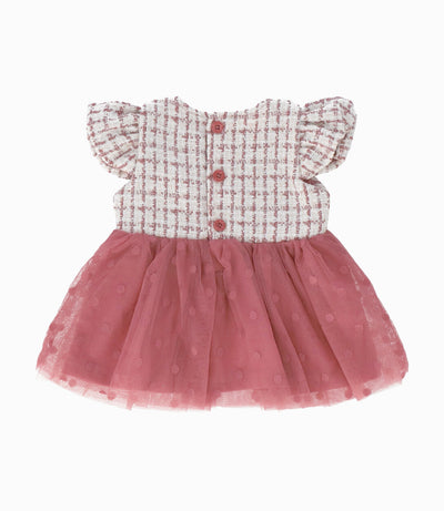 Conjunto Recién nacida con flores 0 meses / Palo Rosa
