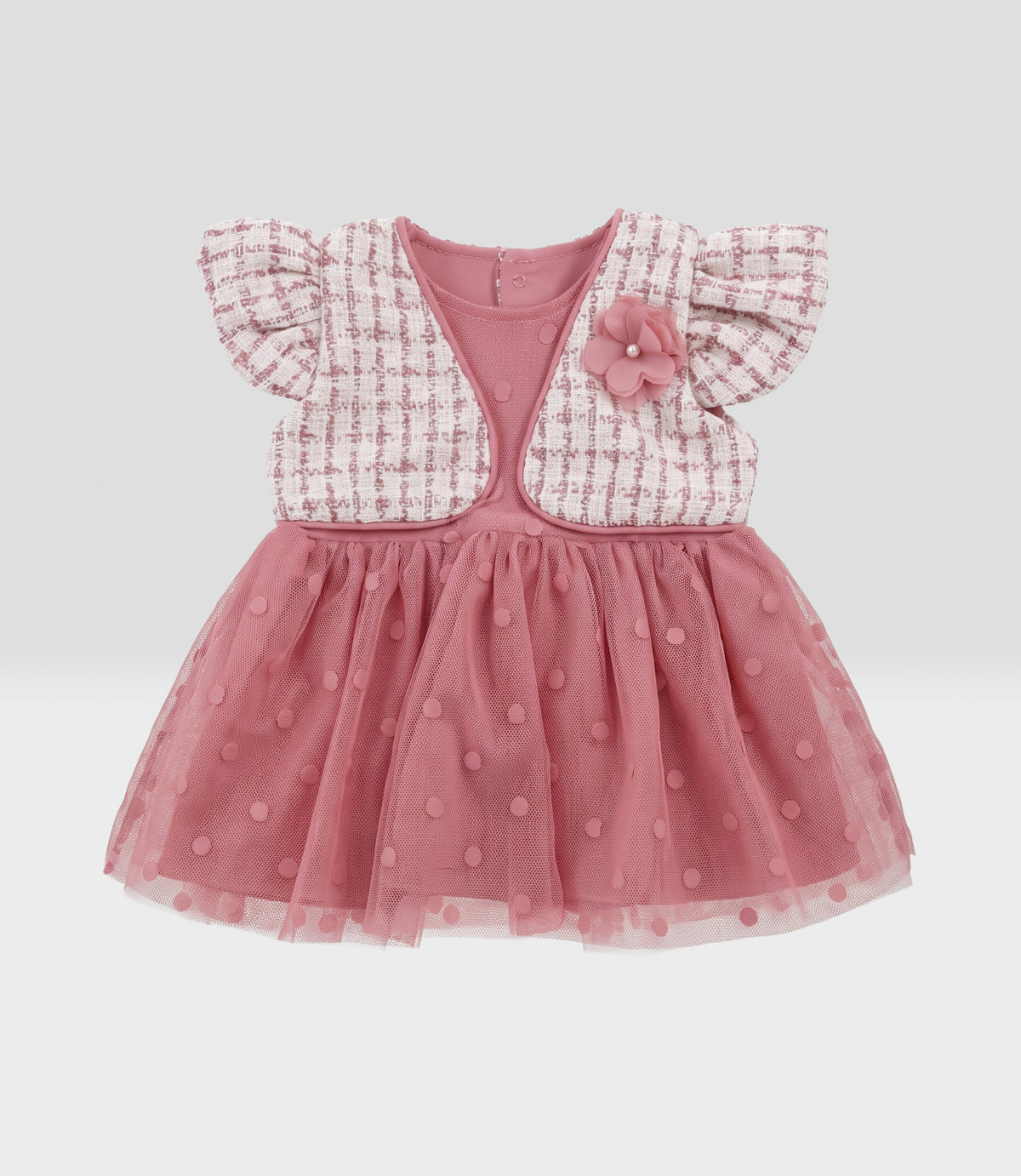 Conjunto Recién nacida con flores 0 meses / Palo Rosa