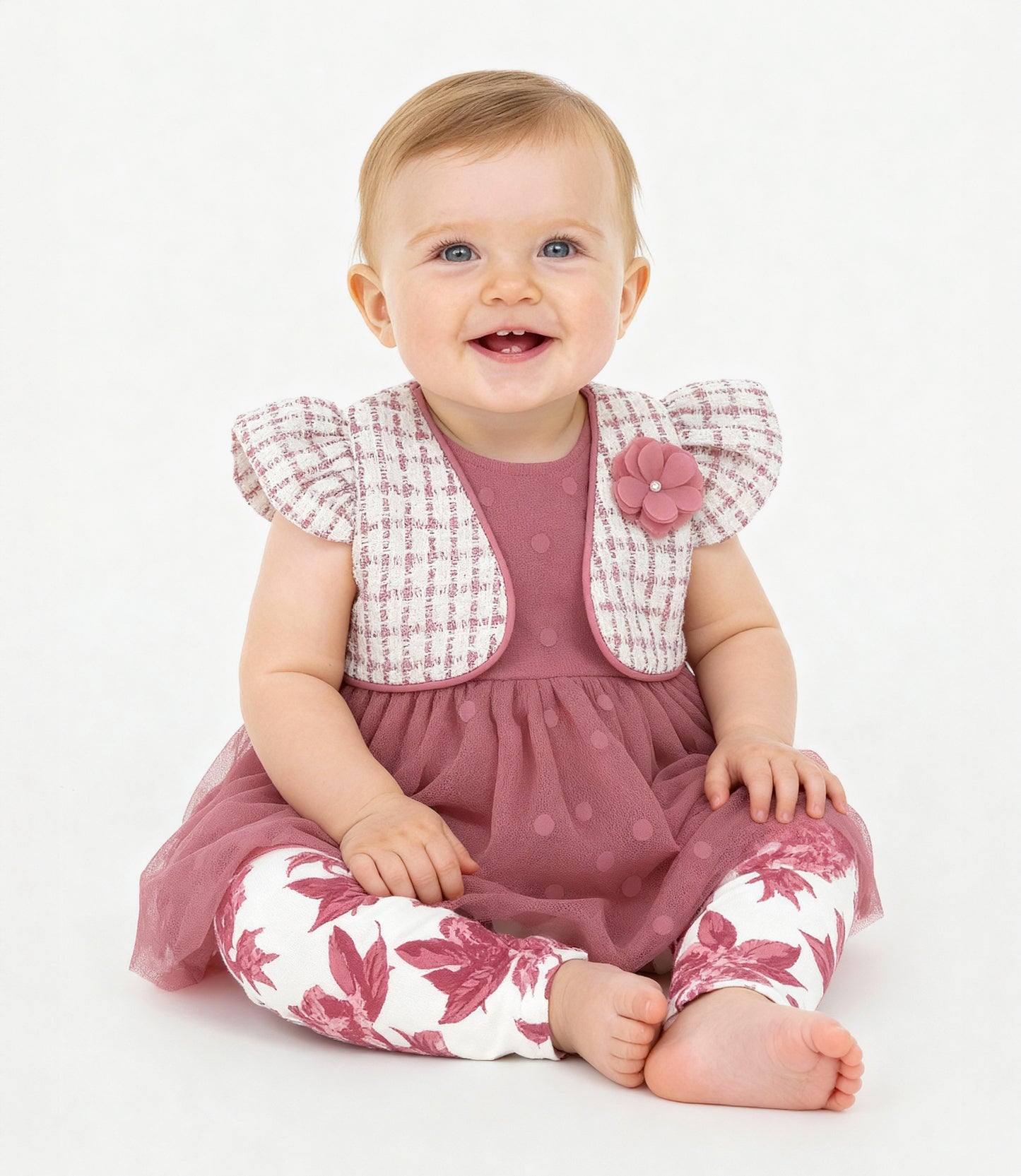 Conjunto Recién nacida con flores