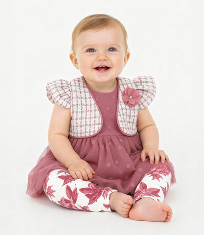 Conjunto Recién nacida con flores