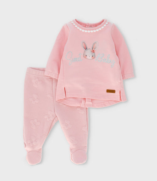 Conjunto recién nacida con conejos y flores 0 meses / Rosado