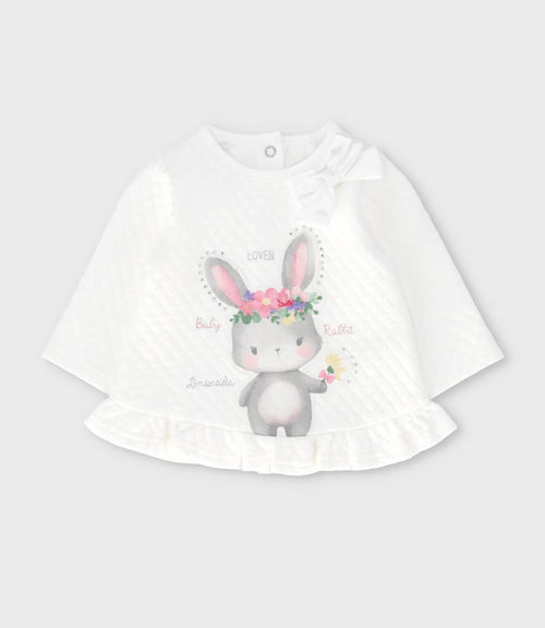 Conjunto recién nacida con conejo y flores 0 meses / Blanco