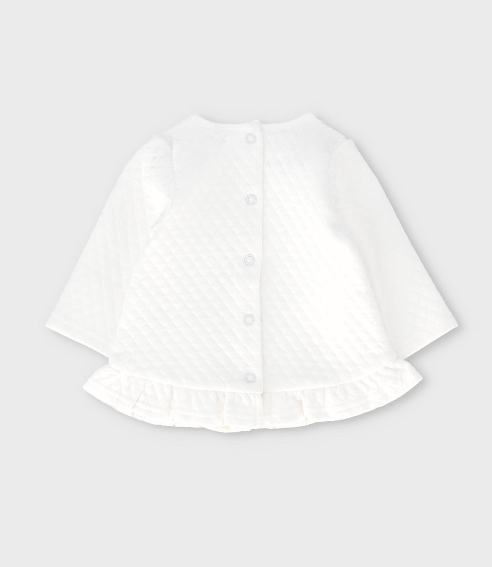 Conjunto recién nacida con conejo y flores 0 meses / Blanco