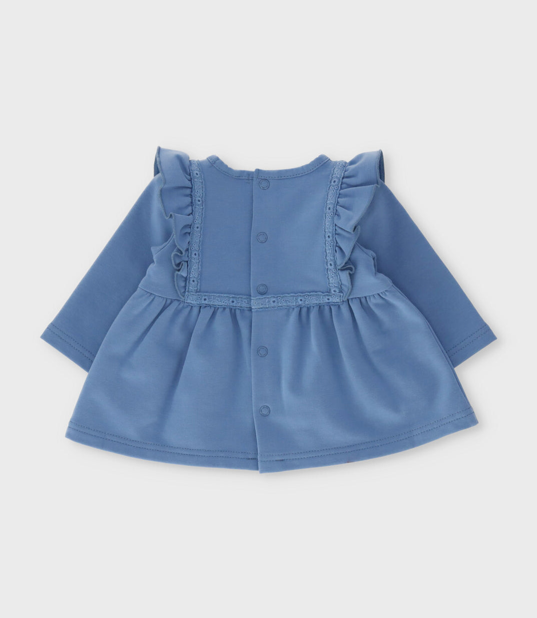 Conjunto recién nacida con vuelos bordados 0 meses / Celeste