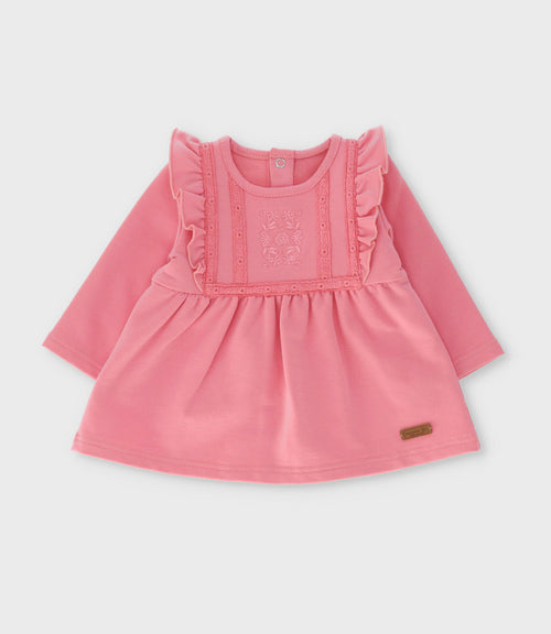 Conjunto recién nacida con vuelos bordados 0 meses / Coral