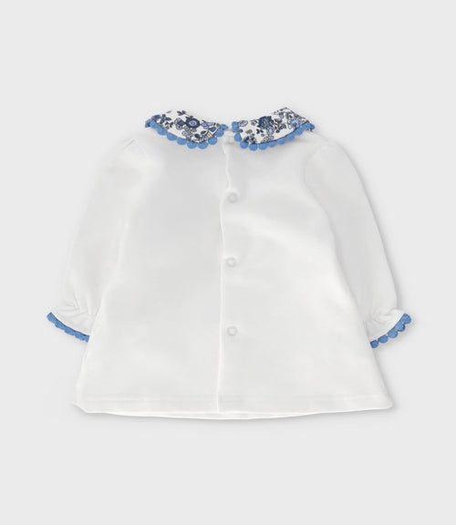 Conjunto recién nacida con flores y ciervos 0 meses / Celeste