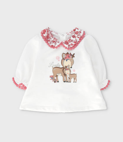 Conjunto recién nacida con flores y ciervos