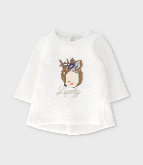 Conjunto recién nacida con ciervo y corazones 0 meses / Blanco