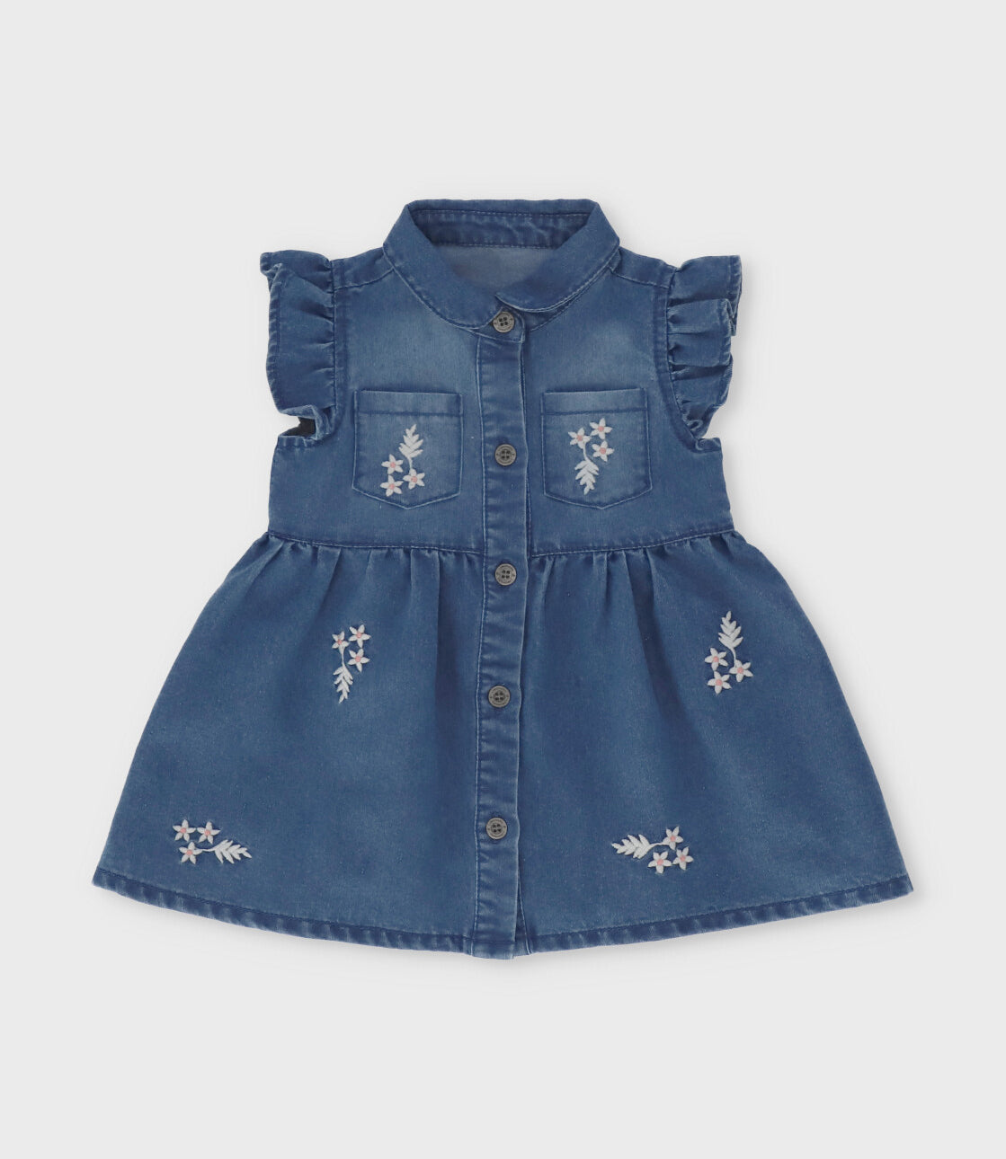 Conjunto recién nacida flores bordadas 0 meses / Celeste