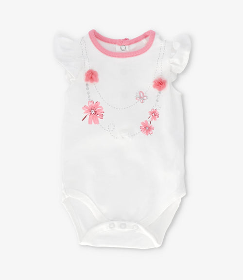 Conjunto recién nacida con flores y vuelos 0 meses / Rosado