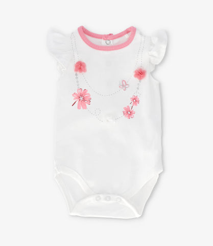 Conjunto recién nacida con flores y vuelos