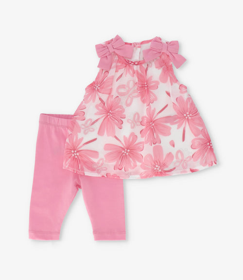 Conjunto recién nacida floreado 0 meses / Rosado