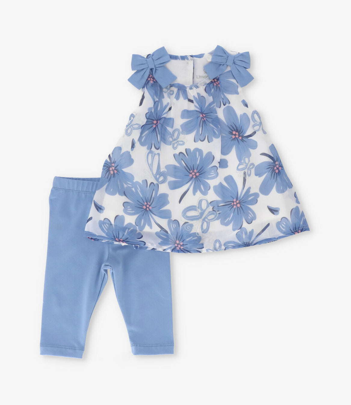 Conjunto recién nacida floreado 0 meses / Celeste