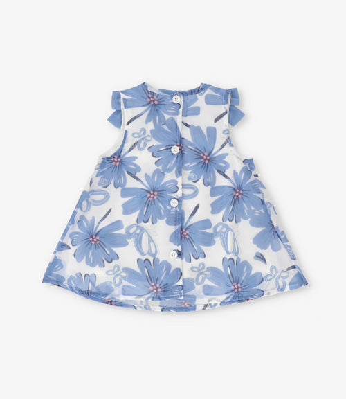 Conjunto recién nacida floreado 0 meses / Celeste