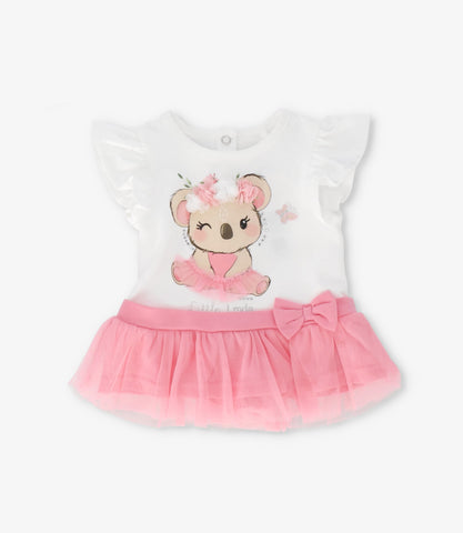 Conjunto recién nacida con flores y koala