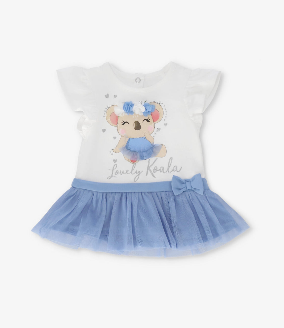 Conjunto recién nacida con flores y koala 0 meses / Celeste