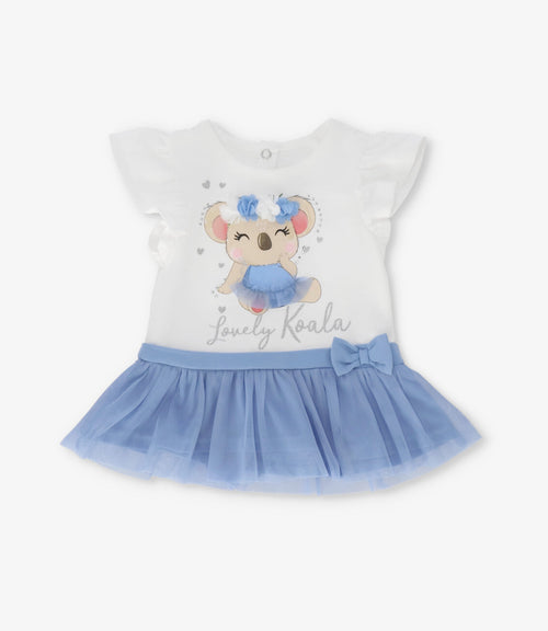 Conjunto recién nacida con flores y koala 0 meses / Celeste