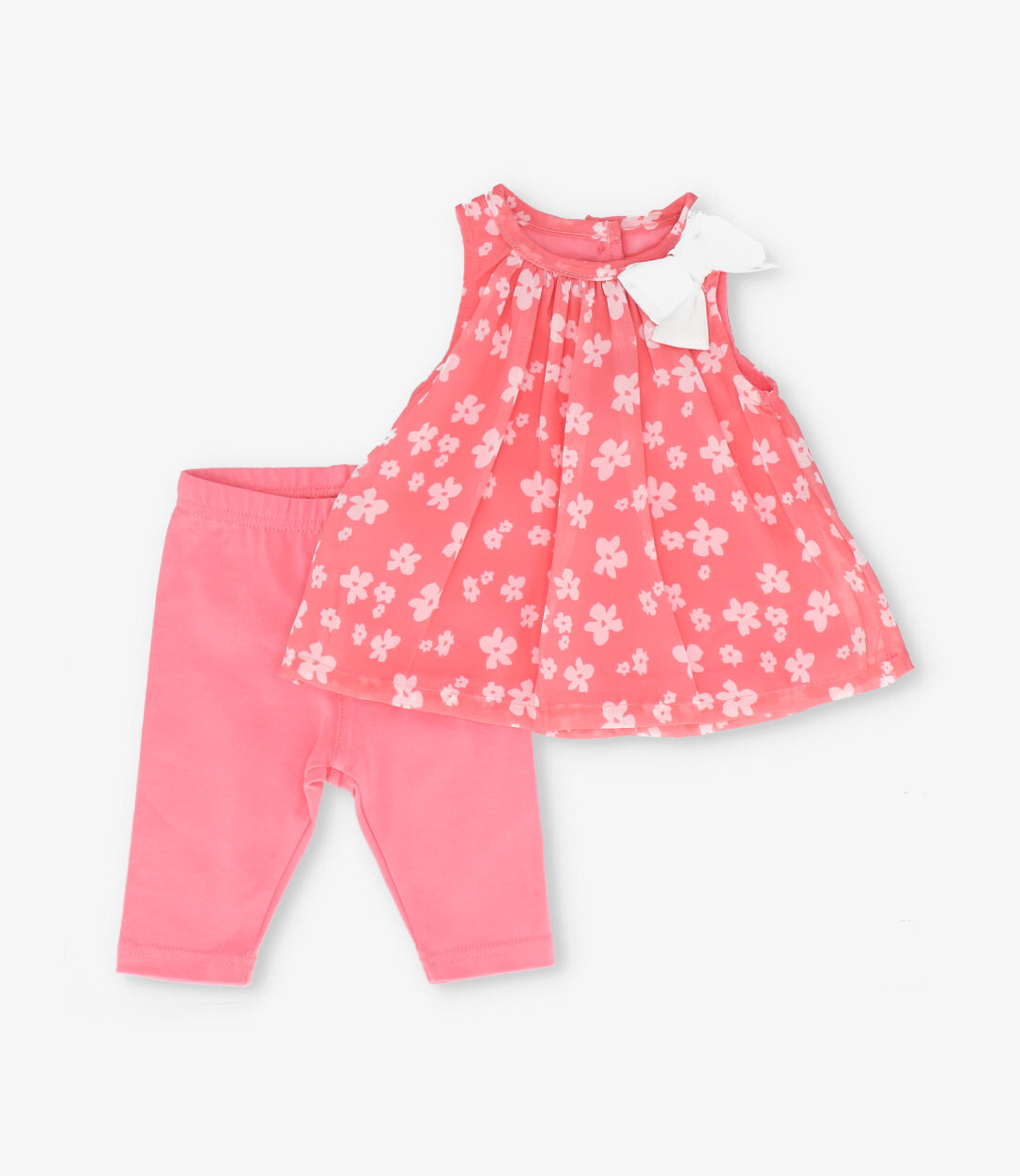 Conjunto recién nacida floreado 0 meses / Coral