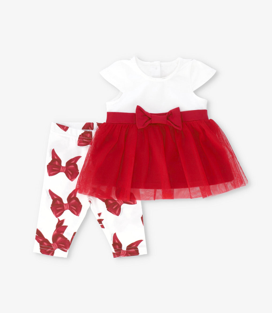 Conjunto recién nacida con lazos 0 meses / Rojo