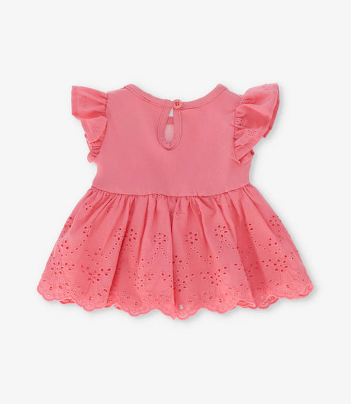 Conjunto recién nacida con flores y zorro 0 meses / Coral