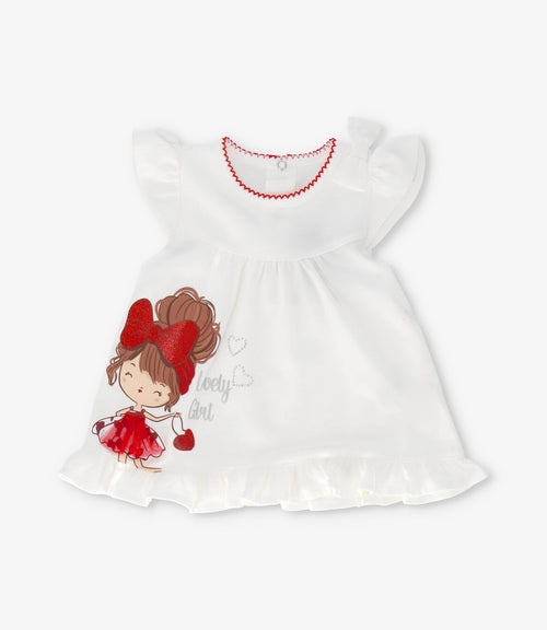 Conjunto recién nacida con lazo 0 meses / Crudo