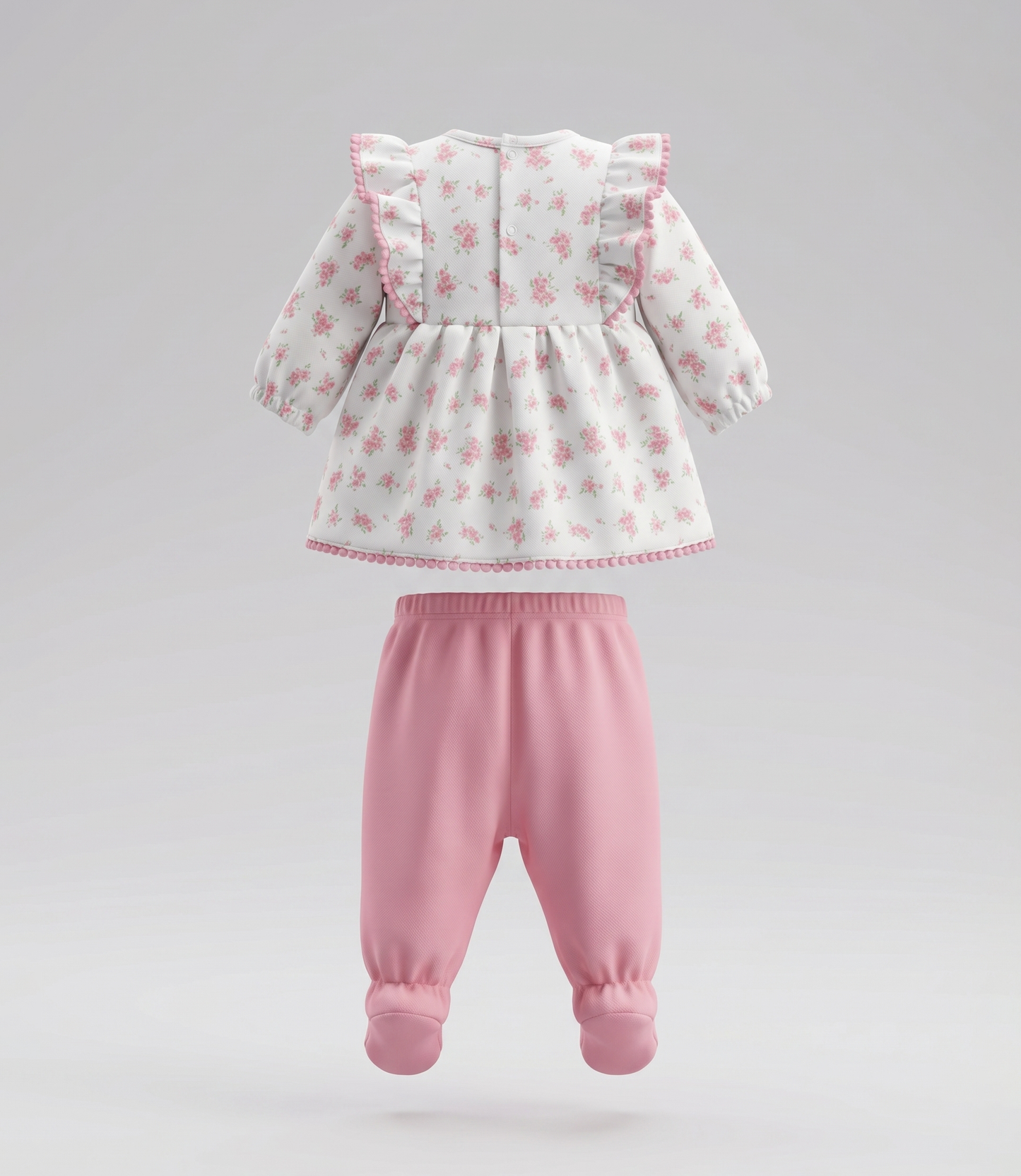Conjunto recién nacida floreado 0 meses / Coral