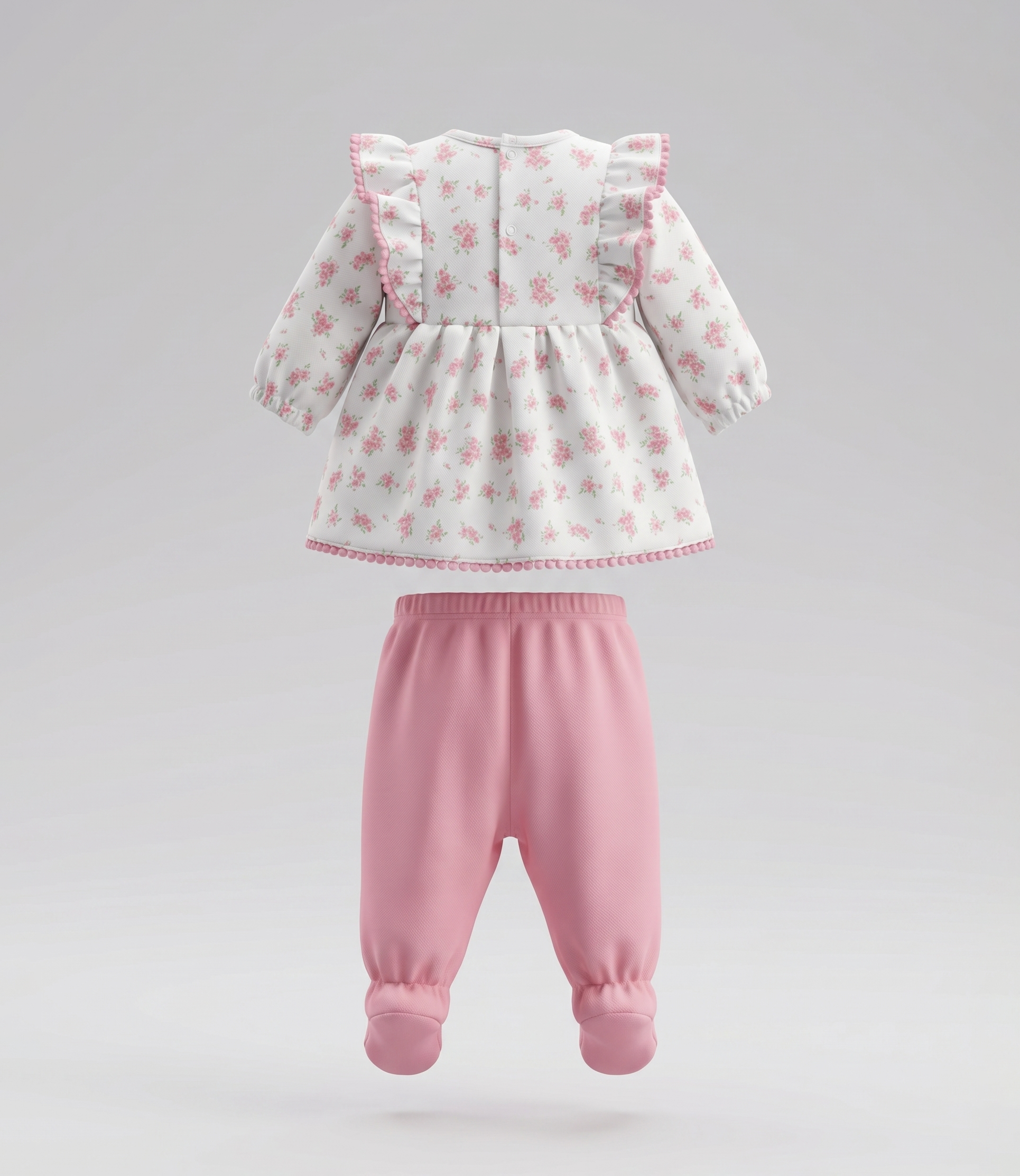 Conjunto recién nacida floreado 0 meses / Coral