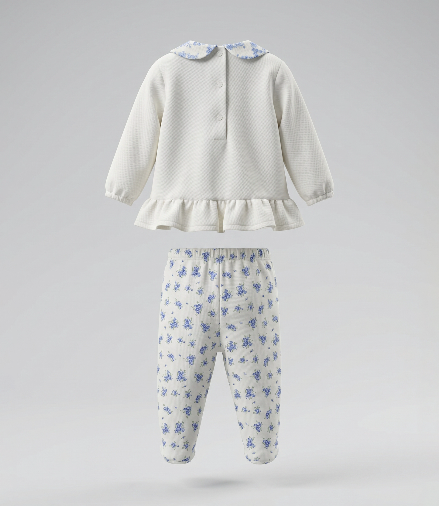 Conjunto recién nacida con conejo y flores 0 meses / Celeste