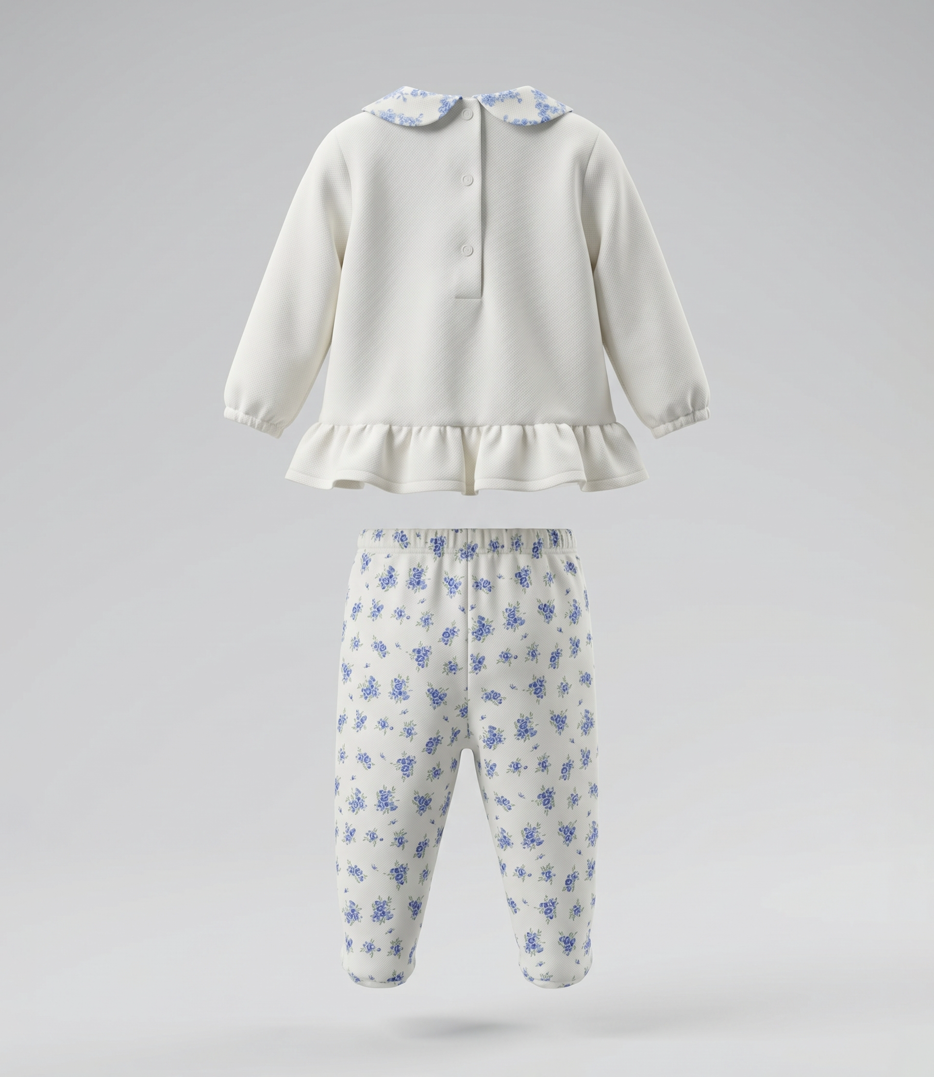 Conjunto recién nacida con conejo y flores 0 meses / Celeste