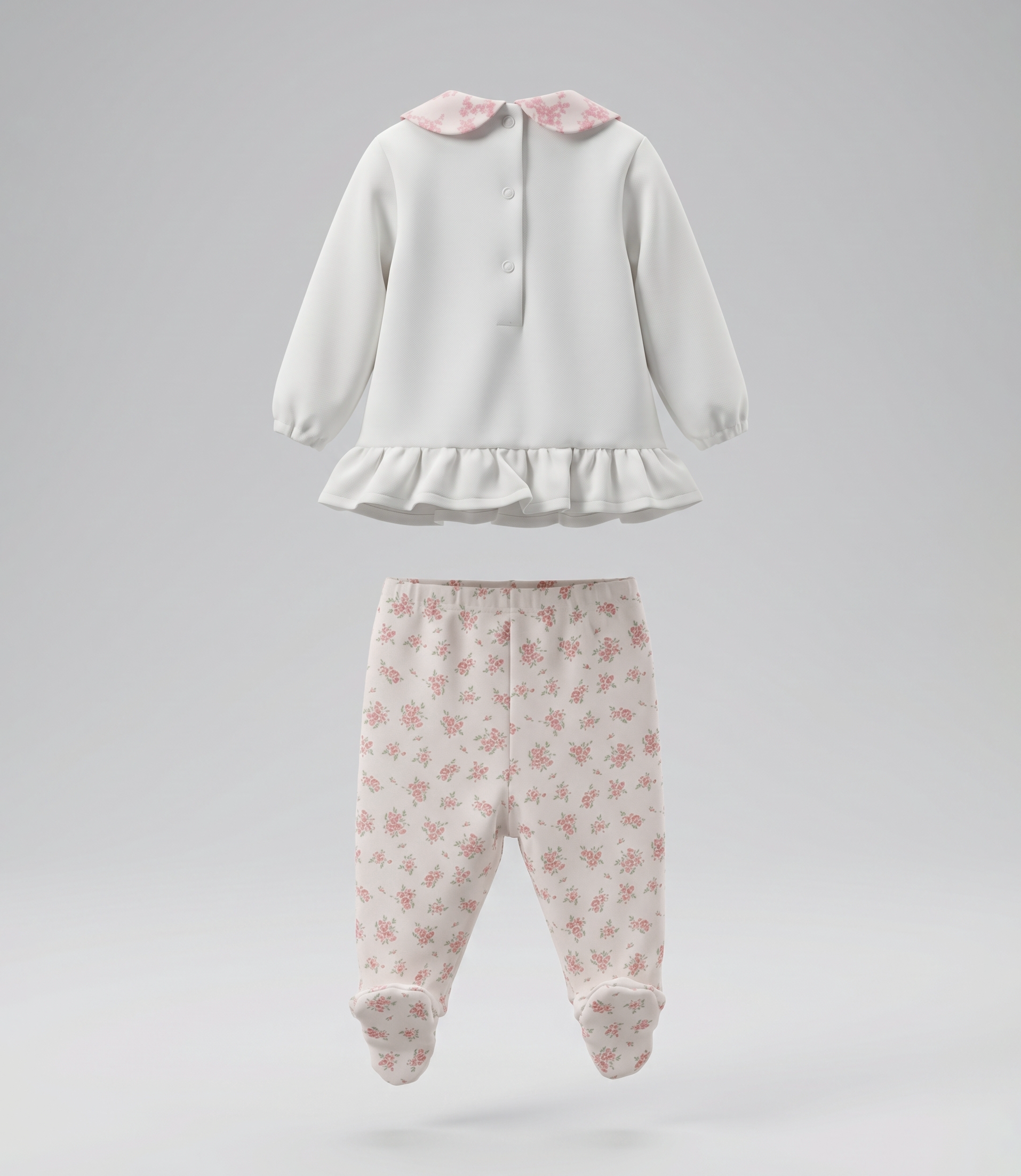 Conjunto recién nacida con conejo y flores 0 meses / Coral