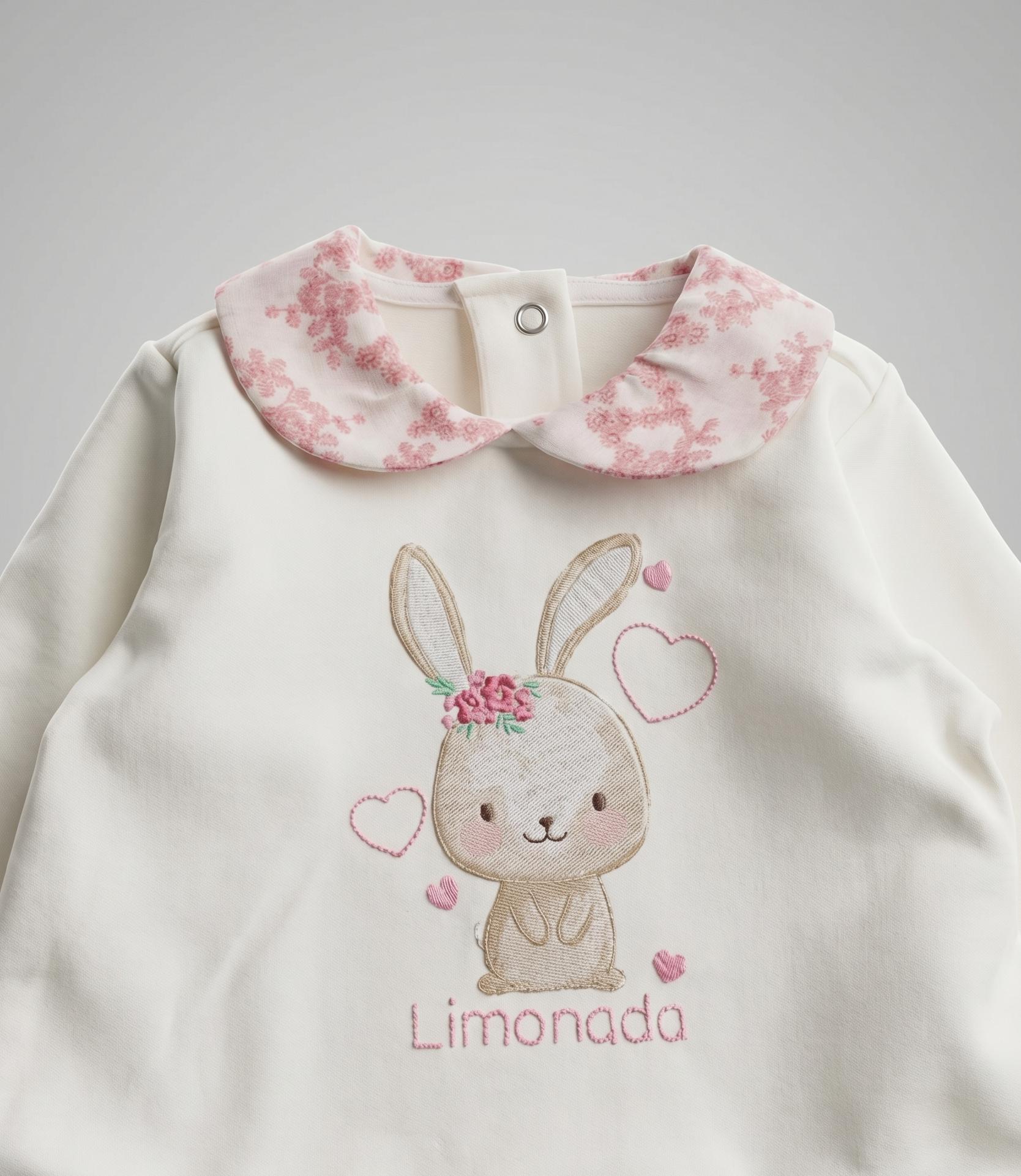 Conjunto recién nacida con conejo y flores 0 meses / Coral