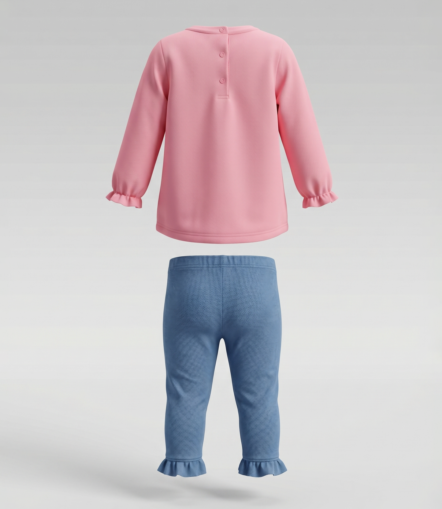 Conjunto recién nacida de denim con conejo 0 meses / Coral
