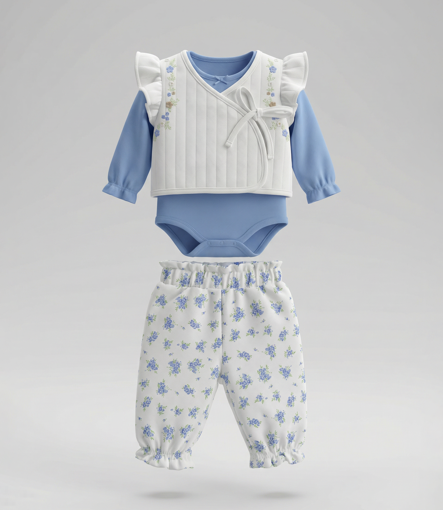 Conjunto recién nacida 3 piezas 0 meses / Crudo