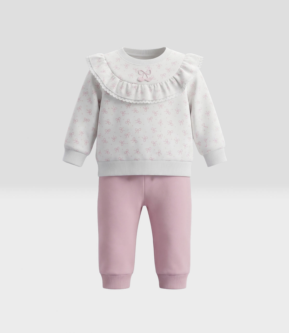 Conjunto recién nacida con lazos 0 meses / Crudo