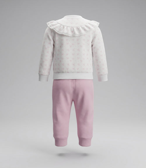 Conjunto recién nacida con lazos 0 meses / Crudo