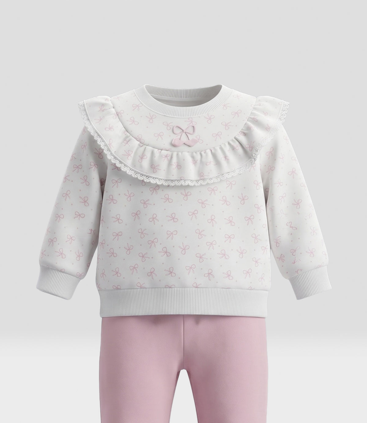 Conjunto recién nacida con lazos 0 meses / Crudo