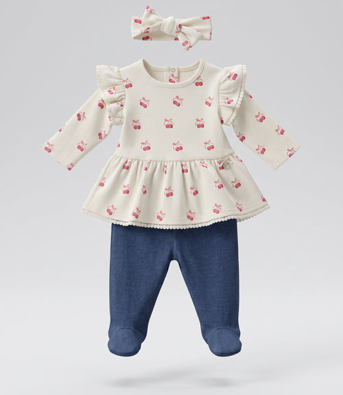 Conjunto recién nacida con cintillo 0 meses / Crudo