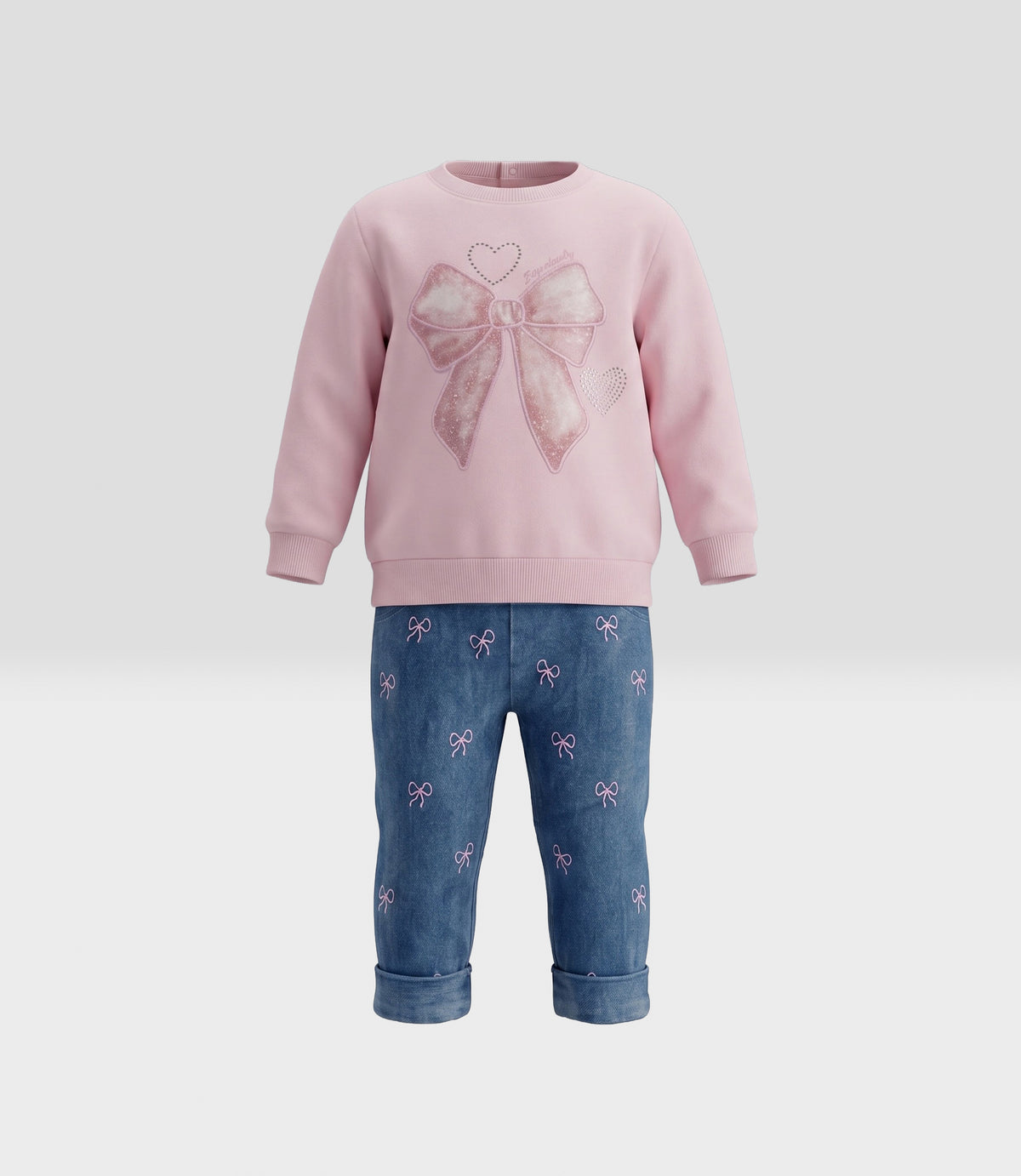 Conjunto recién nacida con lazos 0 meses / Rosado