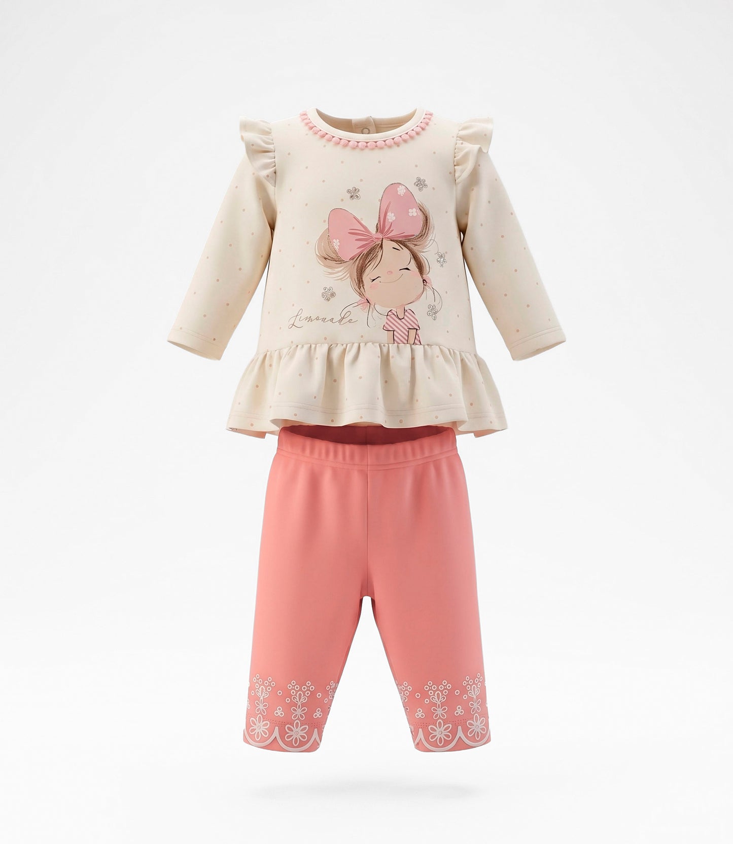Conjunto recién nacida con puntos 0 meses / Coral