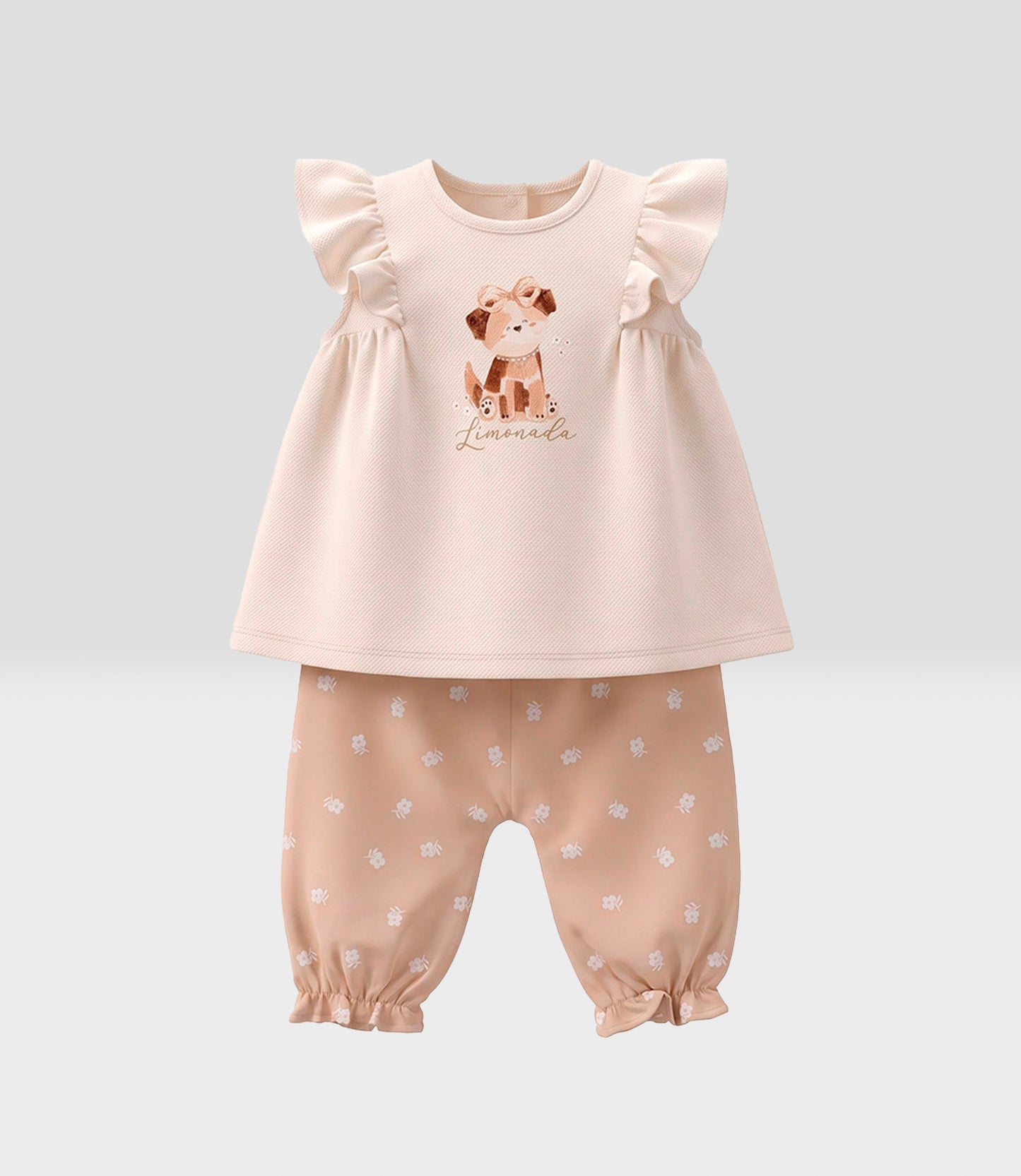 Conjunto recién nacida con flores 0 meses / Beige