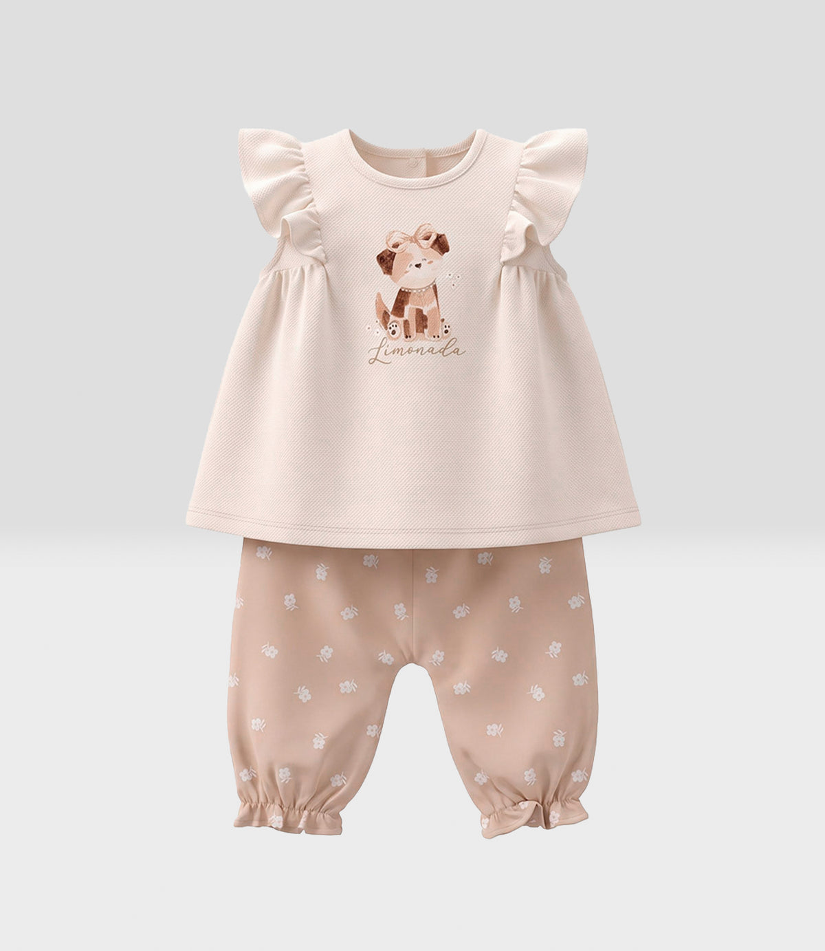 Conjunto recién nacida con flores 0 meses / Beige